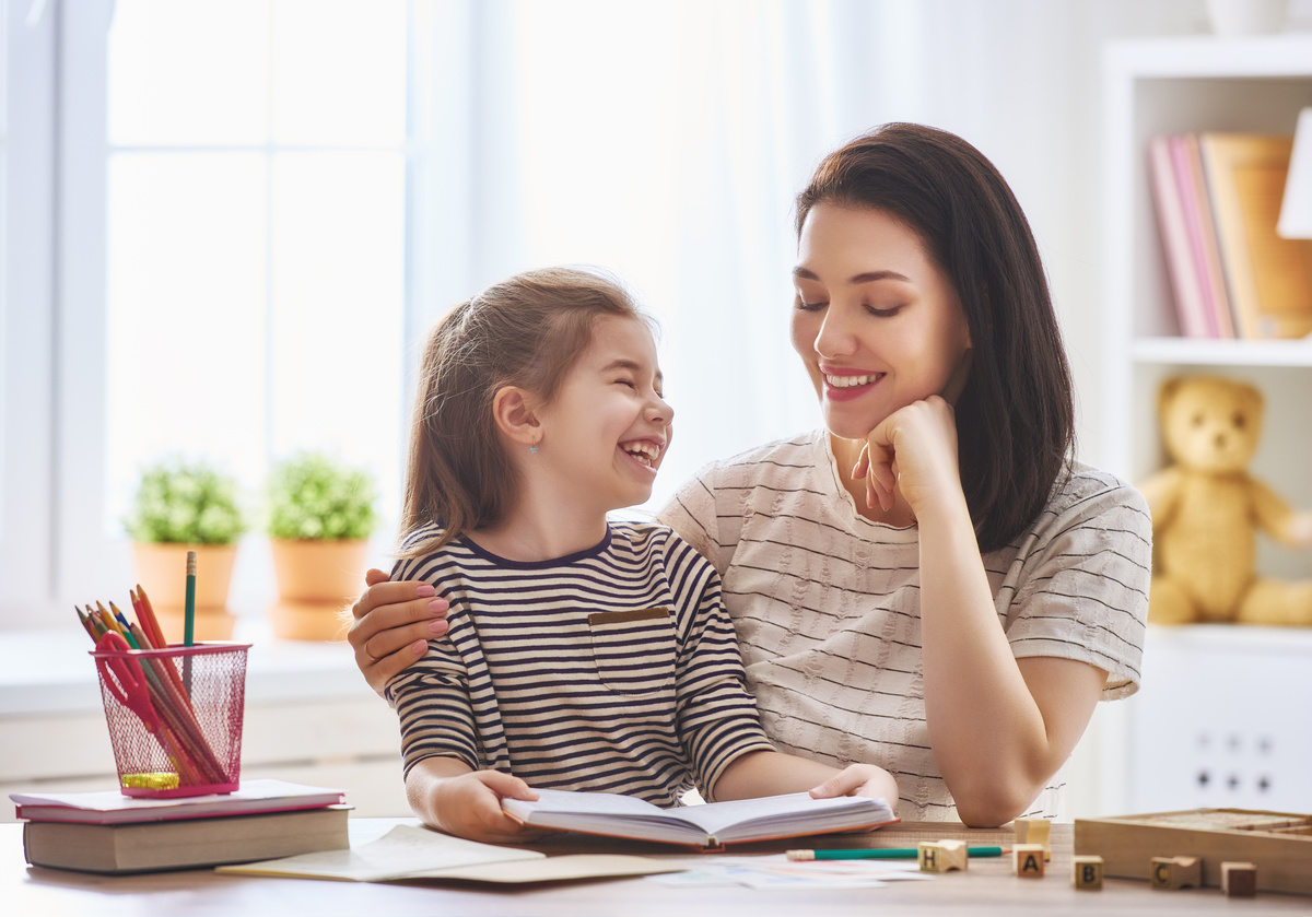 Mom and Child Reading  